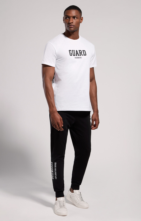 Men's T-shirt with Chain print, WHITE, hi-res-1