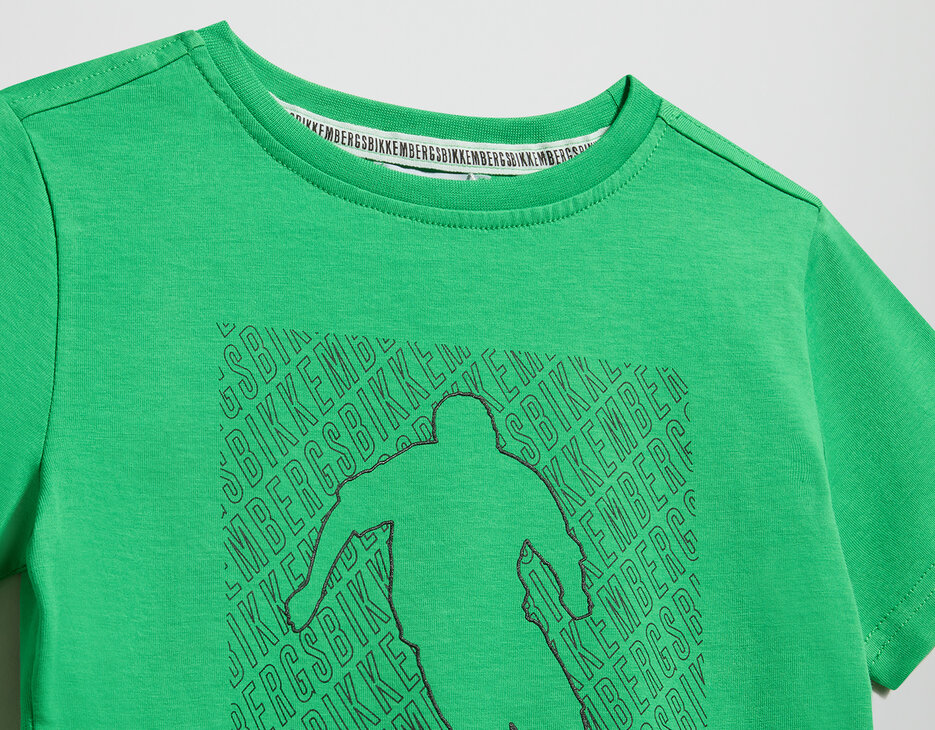 Boy's t-shirt with tone-on-tone print, CLASSIC GREEN, hi-res-1