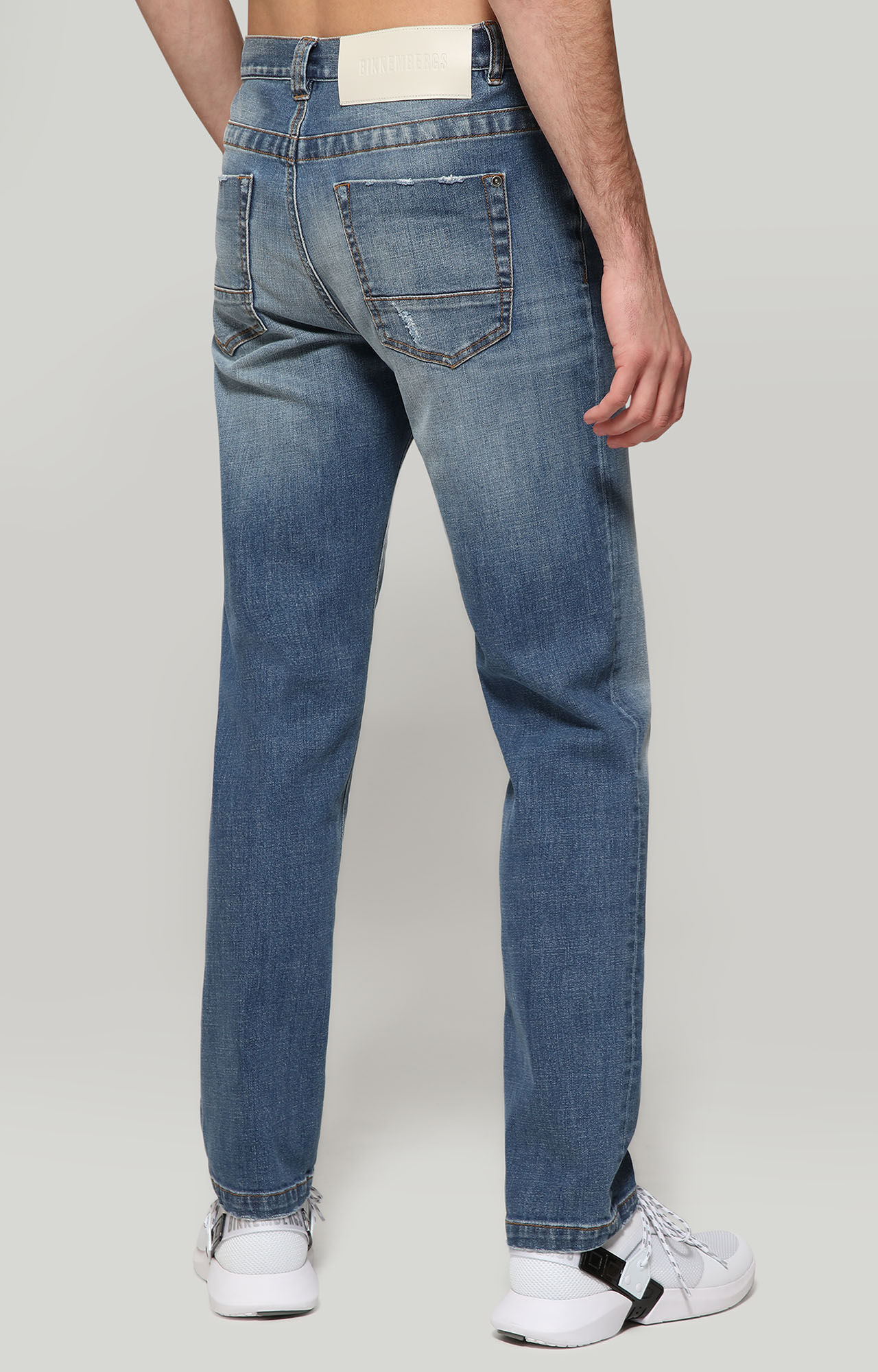 Men's jeans with faded wash, BLUE 