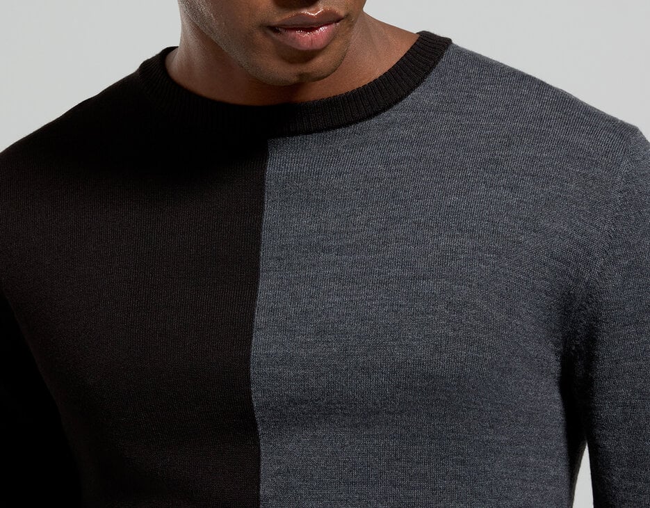 Men’s sweater with broken logo, BLACK Men’s sweater with broken logo, BLACK, hi-res-1