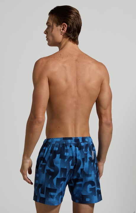 Men's camouflage swim trunks, BLUE Men's camouflage swim trunks, BLUE, hi-res-1