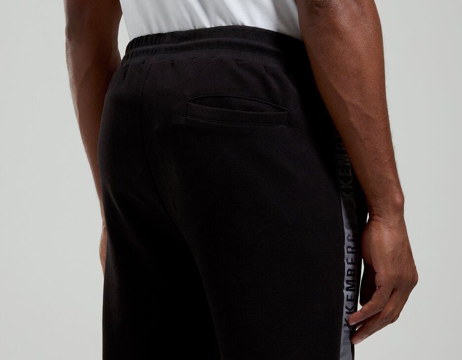 Pantaloni tuta uomo fondo a coste, BLACK, hi-res-1