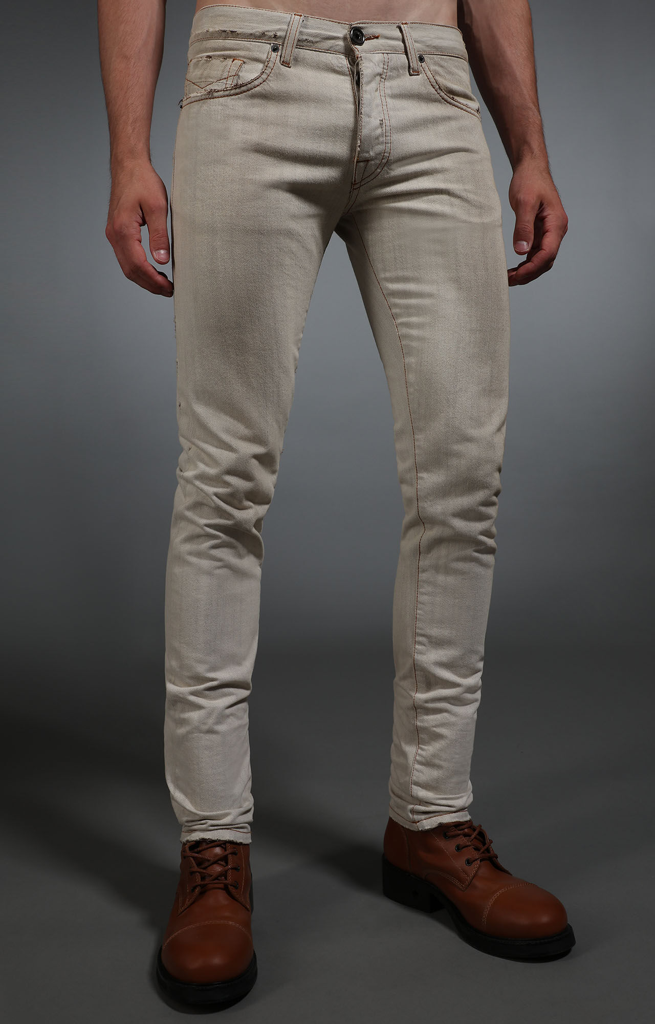 Jeans skinny beige deals