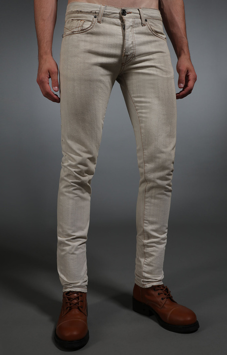 Jeans slim fit uomo 5-tasche, BEIGE, hi-res-1