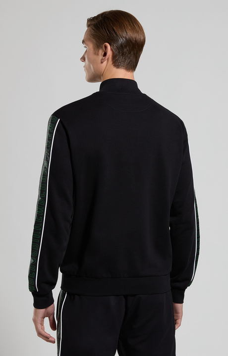 Felpa uomo bande logate, BLACK, hi-res-1
