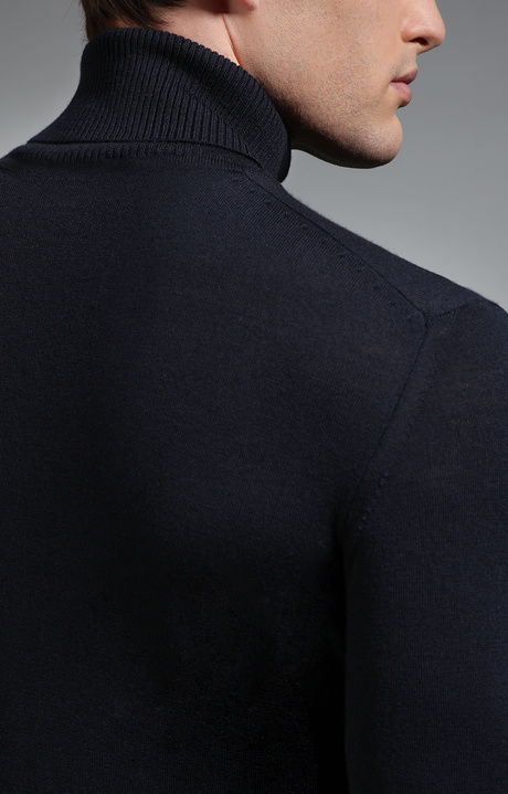 Men's navy turtleneck sweater, NAVY, hi-res-1