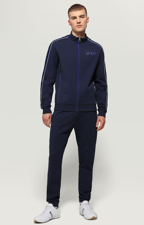 Men's print sweatshirt, BLUE, hi-res-1