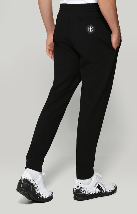 Men's sweatpants in stretch fabric, BLACK Men's sweatpants in stretch fabric, BLACK, hi-res-1