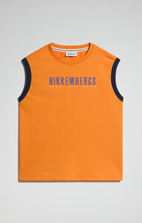 Boy's sleeveless t-shirt, RUSSET ORANGE, hi-res-1