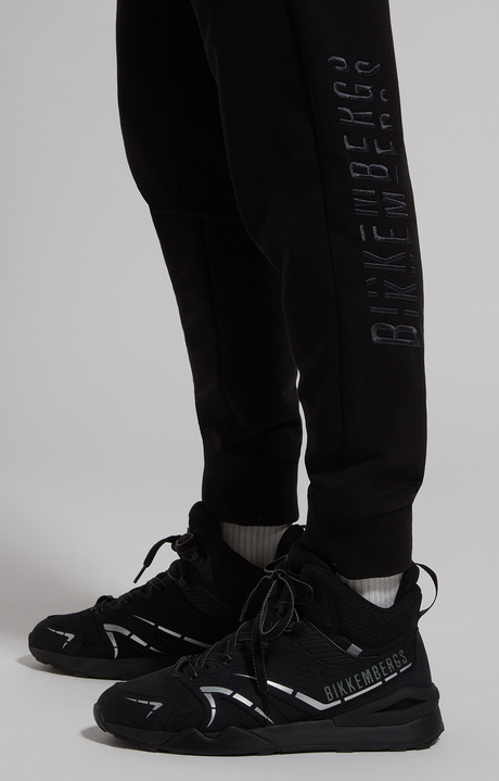 Embroidered men's joggers, BLACK, hi-res-1