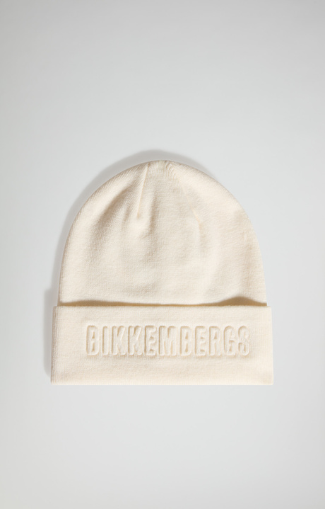 Ribbed knit beanie, WHITE, hi-res-1