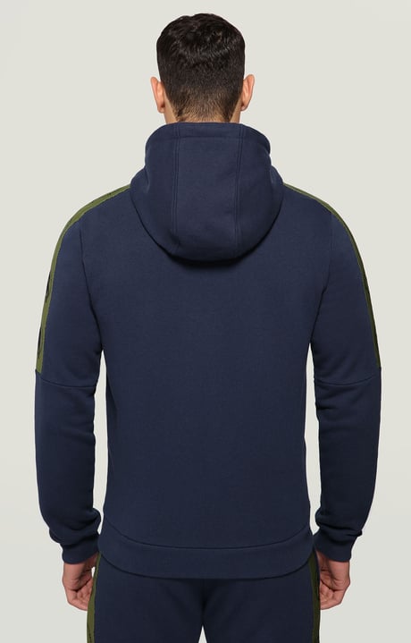Men's sweatshirt with jacquard tape, BLUE Men's sweatshirt with jacquard tape, BLUE, hi-res-1