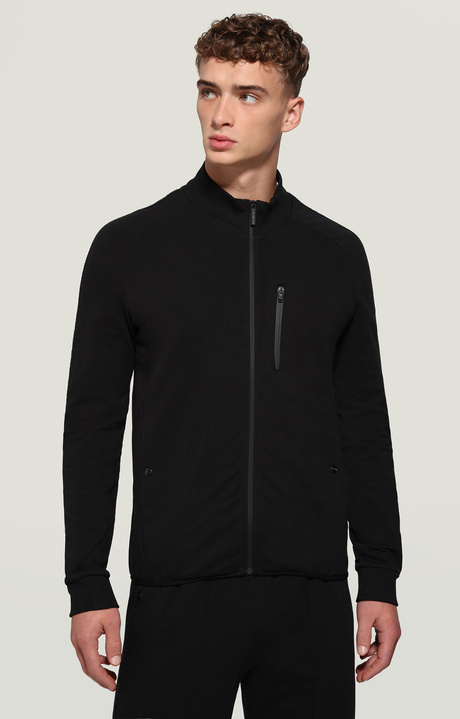 Men's zip sweatshirt, BLACK, hi-res-1