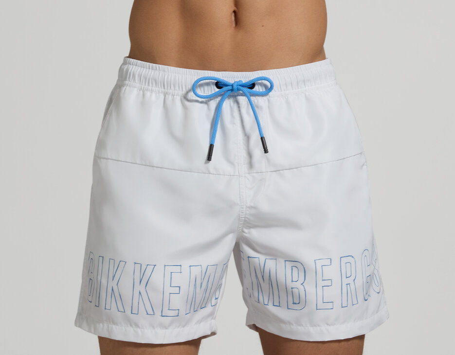 Men's boardshorts - outline logo, WHITE Men's boardshorts - outline logo, WHITE, hi-res-1