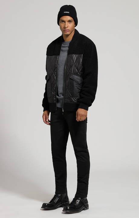 Men's pullover with jacquard logo, GREY MEL. MID, hi-res-1