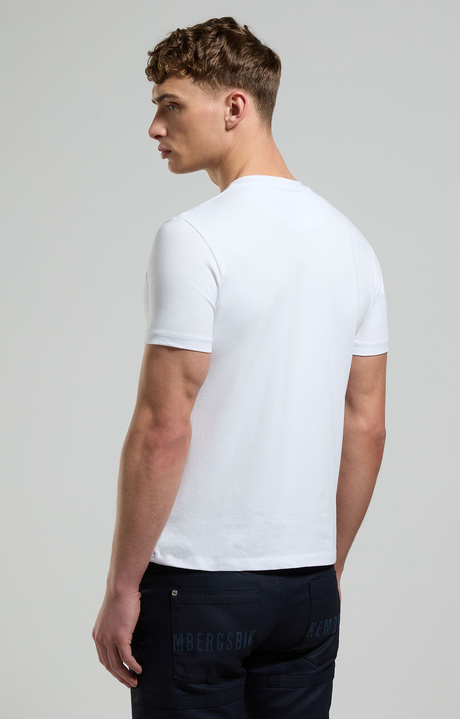 Men's t-shirt with textured detail, WHITE, hi-res-1