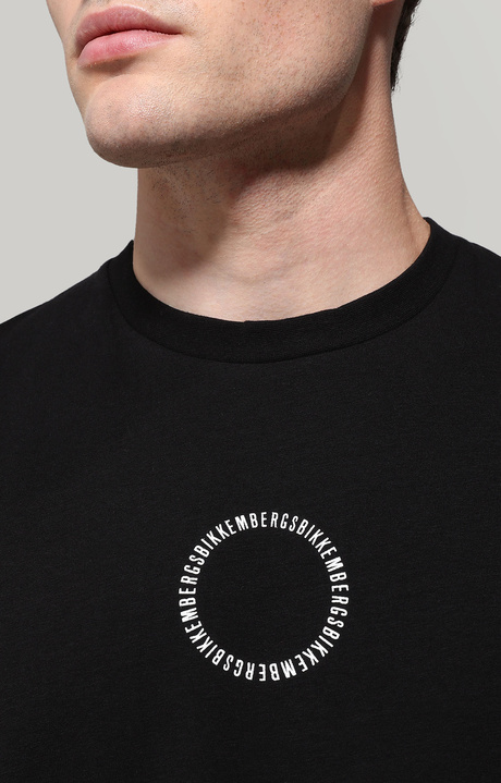 Men's T-shirt with printed front/back, BLACK, hi-res-1