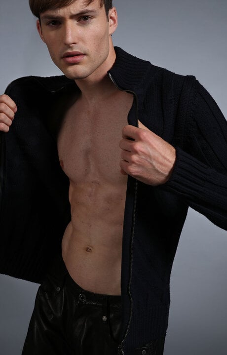 bikkembergs Blue Men's navy cardigan