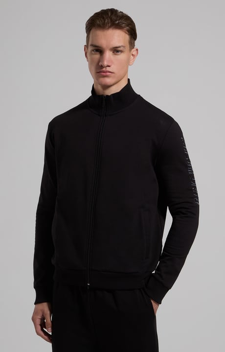 Embroidered men's sweatshirt, BLACK, hi-res-1