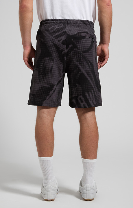 Men's camo-effect sweat shorts, BLACK, hi-res-1