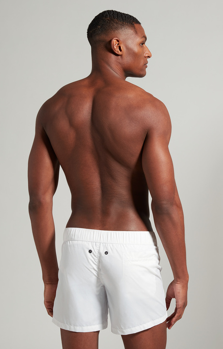Men's short swim trunks, WHITE Men's short swim trunks, WHITE, hi-res-1