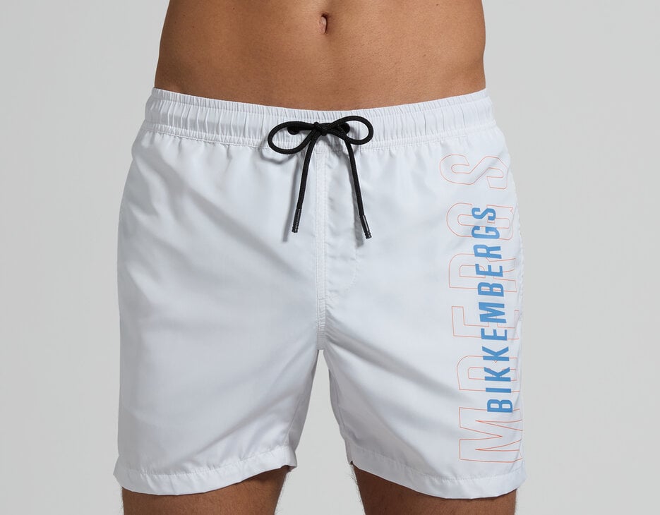 Men's logo print boardshorts, WHITE Men's logo print boardshorts, WHITE, hi-res-1