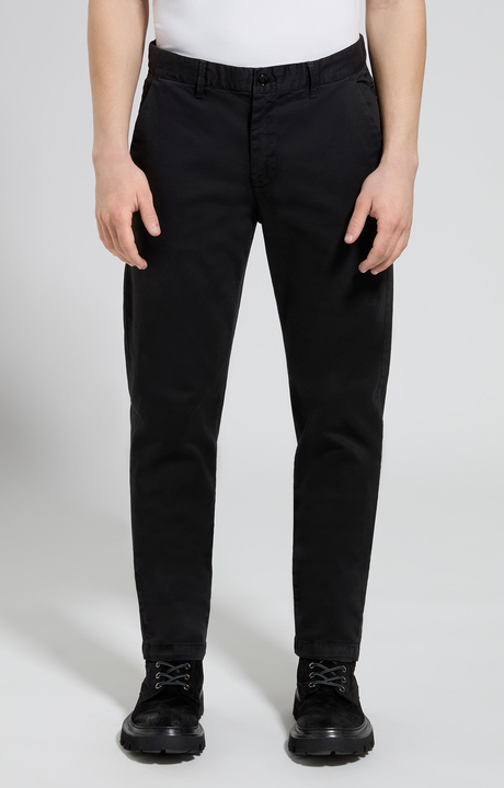 Men's pants with embroidery, METEORITE BLACK, hi-res-1