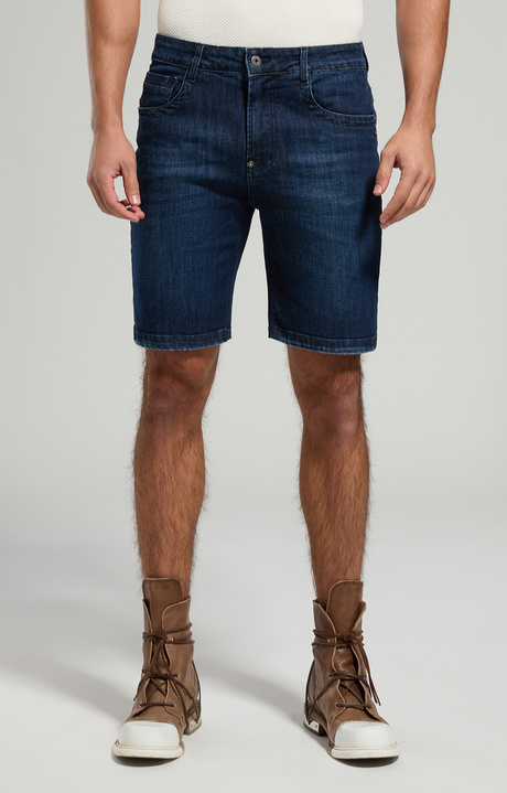 Men's jean shorts, BLUE DENIM  DARK LAV.4, hi-res-1
