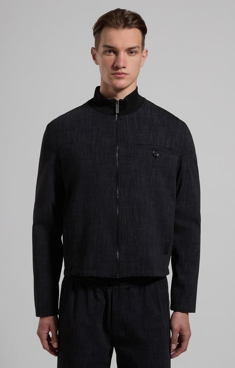 Men’s jacket in Punto Milano, BLACK Men’s jacket in Punto Milano, BLACK, hi-res-1