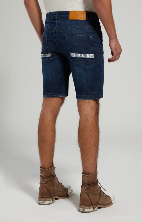 Pantaloncini jeans uomo, BLUE DENIM  DARK LAV.4, hi-res-1