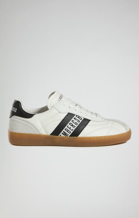 Men's Recoba sneakers with contrast stitching, WHITE Men's Recoba sneakers with contrast stitching, WHITE, hi-res-1