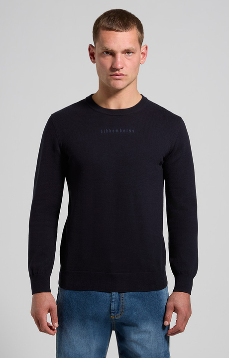Men's minimal logo sweater, BLACK IRIS, hi-res-1