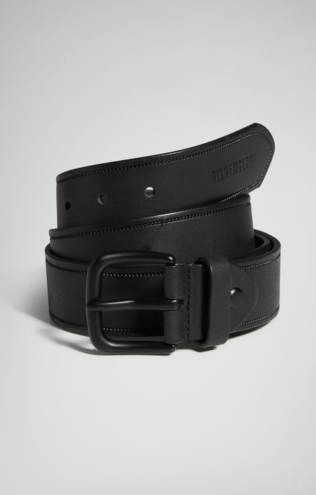 Men's leather belt, BLACK Men's leather belt, BLACK, hi-res-1