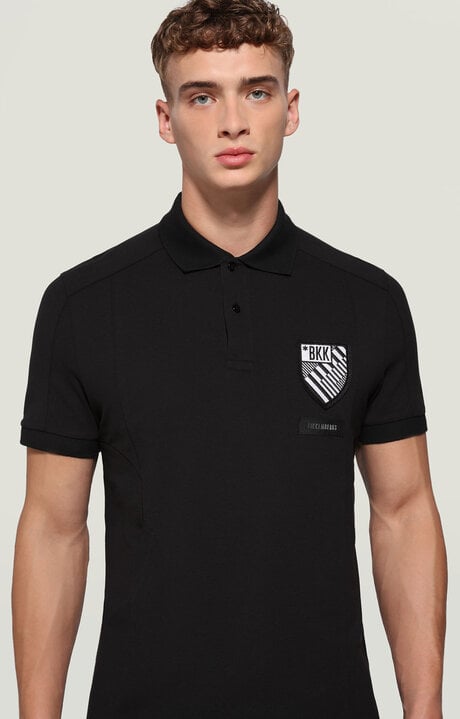 bikkembergs Black Men's polo shirt with patch
