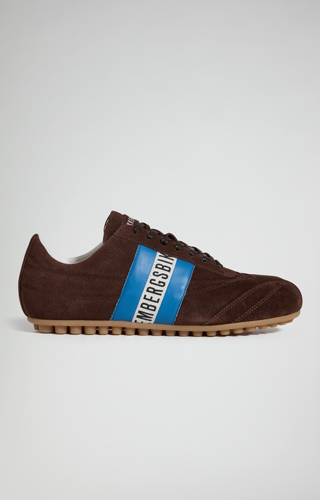 Men's Soccer suede leather sneakers, CACAO, hi-res-1