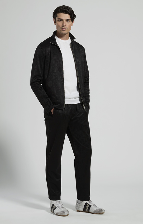 Felpa uomo jacquard, BLACK, hi-res-1
