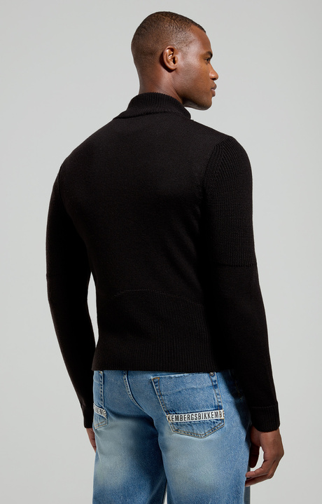 Men’s sweater with zipper details, BLACK, hi-res-1