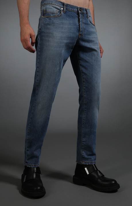 Men's washed denim jeans, DENIM, hi-res-1