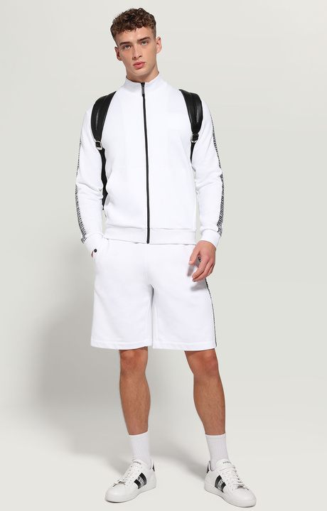 Men's sweatshirt with double tape, OPTICAL WHITE, hi-res-1