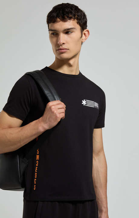 Men's T-shirt with Seaport print, BLACK, hi-res-1