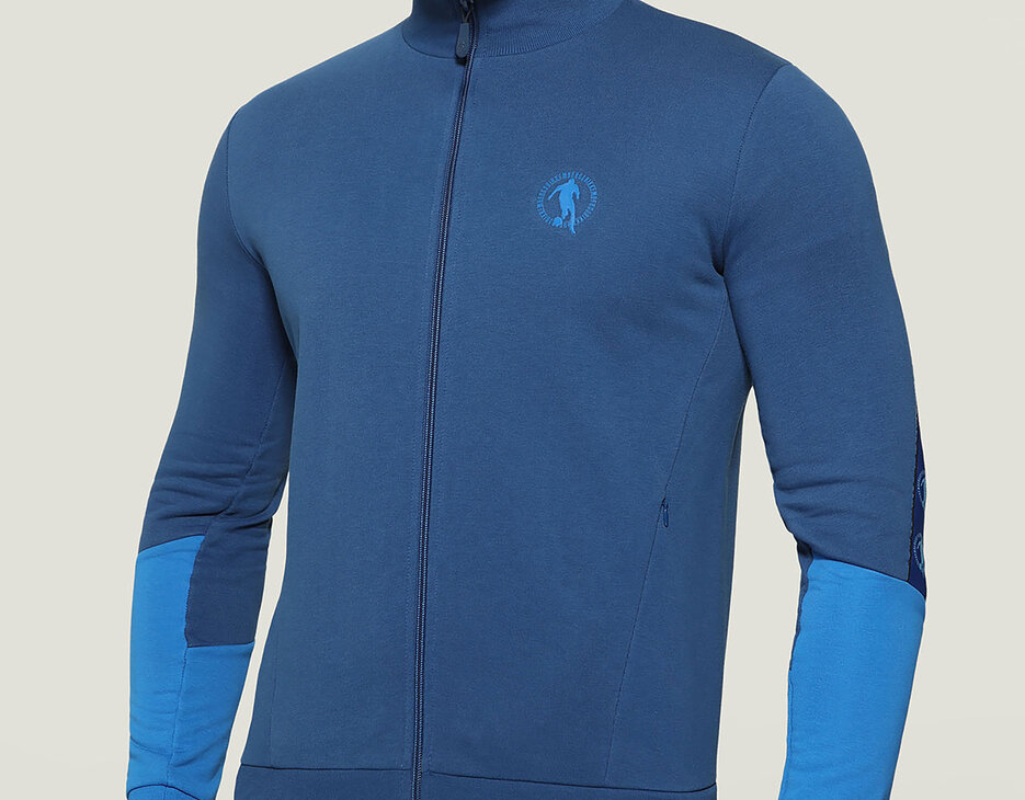 Men's zip sweatshirt with soccer player tape, NAVY PEONY/PRINCESS BLUE Men's zip sweatshirt with soccer player tape, NAVY PEONY/PRINCESS BLUE, hi-res-1