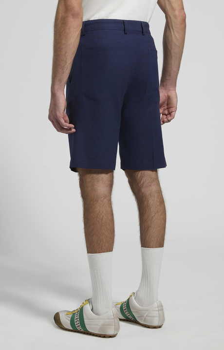 Men's linen and viscose shorts, BLACK IRIS, hi-res-1