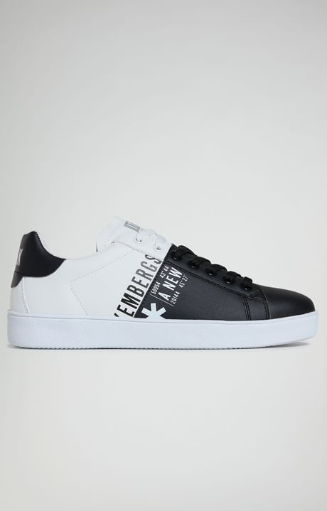 Recoba M color-block men's sneakers, BLACK/WHITE Recoba M color-block men's sneakers, BLACK/WHITE, hi-res-1
