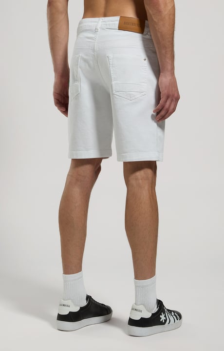 Men's denim shorts, WHITE Men's denim shorts, WHITE, hi-res-1