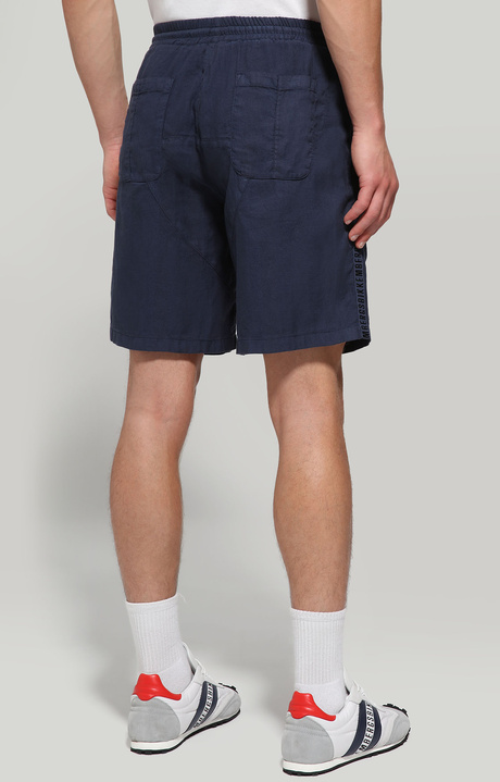 Men's shorts with tape, BLUE, hi-res-1