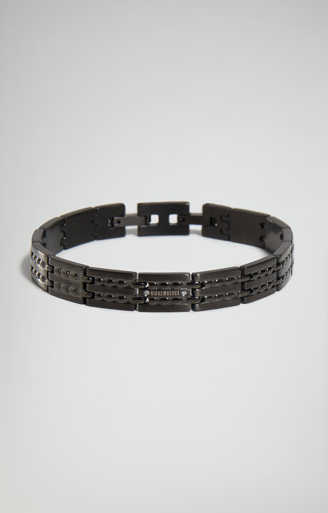 bikkembergs Grey Input men's bracelet with diamonds