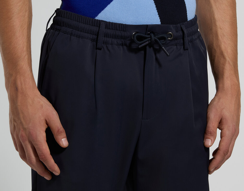 Men's elastic-waist pants, BLACK IRIS, hi-res-1