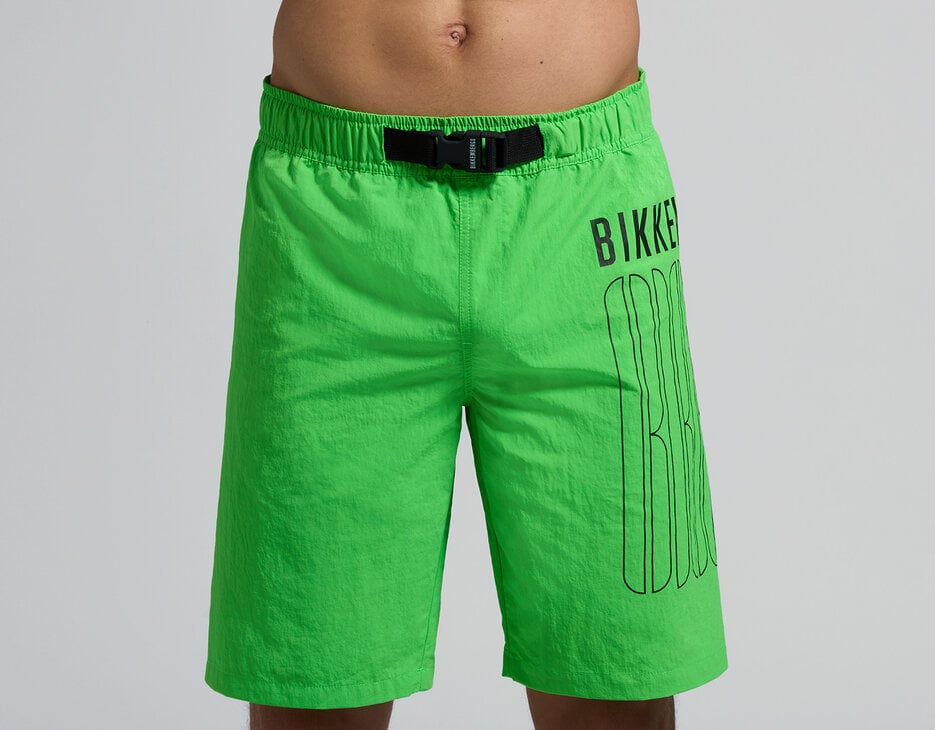 Men's long boardshorts, GREEN FLUO Men's long boardshorts, GREEN FLUO, hi-res-1