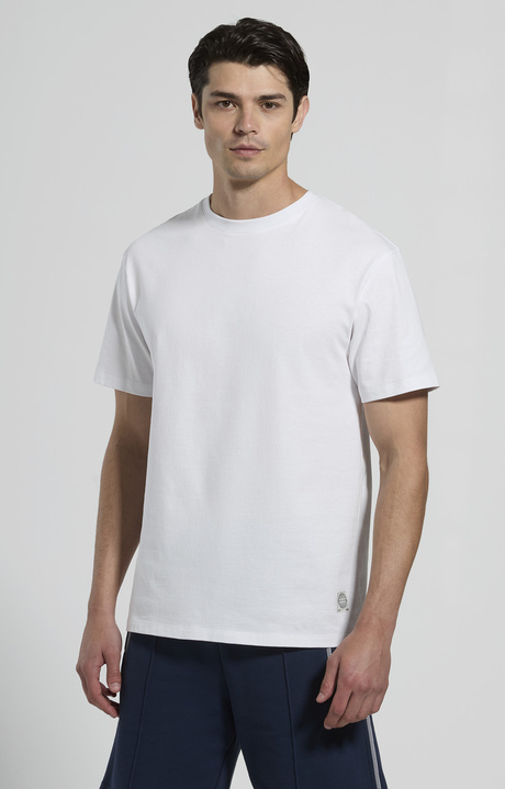 Men's ribbed-collar T-shirt, WHITE, hi-res-1