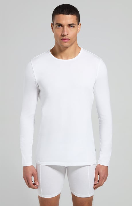 Men's long-sleeve undershirt, WHITE Men's long-sleeve undershirt, WHITE, hi-res-1